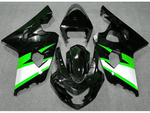 2004-2005 Gloss Black & Green Suzuki GSXR 600-750 Motorcycle Fairings 2004-2005 Gloss Black & Green Suzuki GSXR 600-750 Motorcycle Fairings