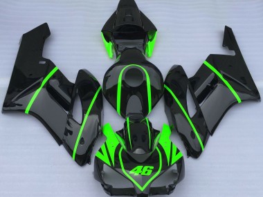 2004-2005 Gloss Black & High Viz Green Honda CBR1000RR Motorcycle Fairings