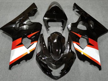 2004-2005 Gloss Black & Orange Suzuki GSXR 600-750 Motorcycle Fairings
