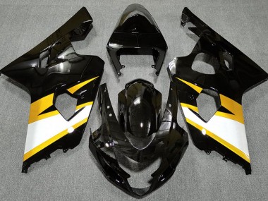2004-2005 Gloss Black & Yellow Suzuki GSXR 600-750 Motorcycle Fairings