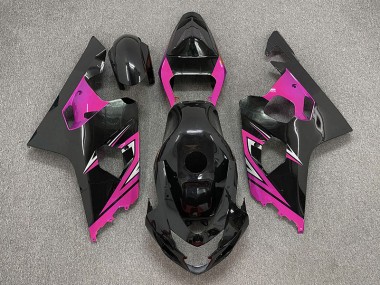2004-2005 Gloss Black and Pink Suzuki GSXR 600-750 Motorcycle Fairings