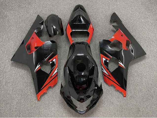2004-2005 Gloss Black and Red Suzuki GSXR 600-750 Motorcycle Fairings 2004-2005 Gloss Black and Red Suzuki GSXR 600-750 Motorcycle Fairings