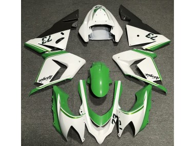 2004-2005 Gloss White & Green Kawasaki ZX10R Motorcycle Fairings