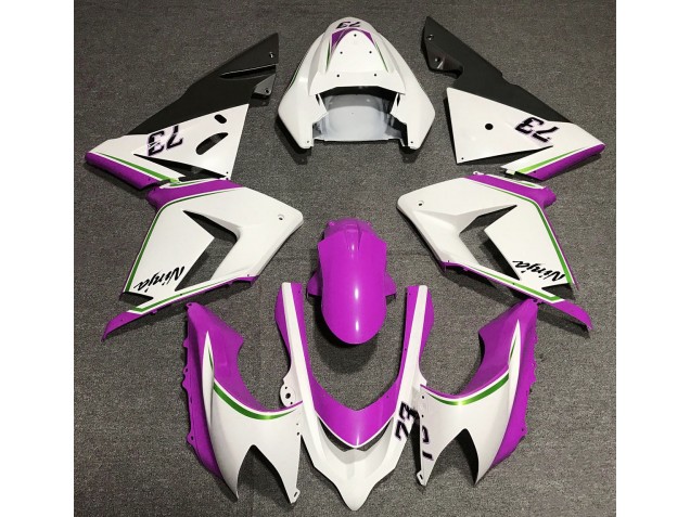 2004-2005 Gloss White & Pink Kawasaki ZX10R Motorcycle Fairings 2004-2005 Gloss White & Pink Kawasaki ZX10R Motorcycle Fairings