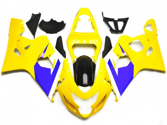 2004-2005 Gloss Yellow and Vibrant Blue Custom Suzuki GSXR 600-750 Motorcycle Fairings 2004-2005 Gloss Yellow and Vibrant Blue Custom Suzuki GSXR 600-750 Motorcycle Fairings