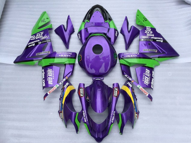 2004-2005 Green Purple Trick Star Kawasaki ZX10R Motorcycle Fairings 2004-2005 Green Purple Trick Star Kawasaki ZX10R Motorcycle Fairings