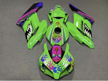 2004-2005 Green and Purple Shark Honda CBR1000RR Motorcycle Fairings