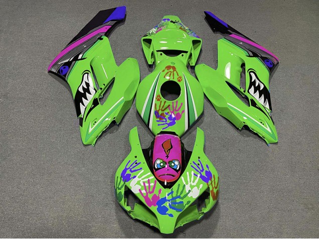 2004-2005 Green and Purple Shark Honda CBR1000RR Motorcycle Fairings 2004-2005 Green and Purple Shark Honda CBR1000RR Motorcycle Fairings