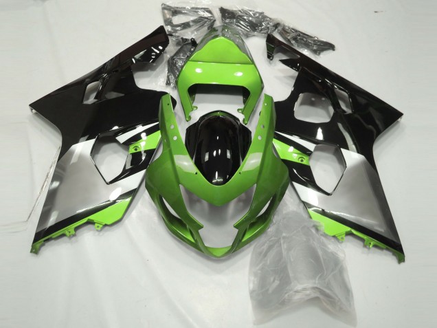 2004-2005 Light Green Silver and Black Suzuki GSXR 600-750 Motorcycle Fairings 2004-2005 Light Green Silver and Black Suzuki GSXR 600-750 Motorcycle Fairings