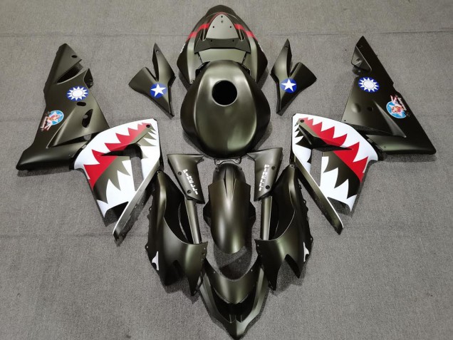 2004-2005 Military Green Shark Kawasaki ZX10R Motorcycle Fairings 2004-2005 Military Green Shark Kawasaki ZX10R Motorcycle Fairings