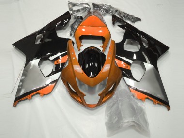 2004-2005 Orange Silver and Black Suzuki GSXR 600-750 Motorcycle Fairings