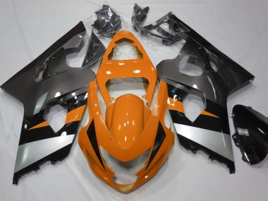 2004-2005 Orange and Silver Suzuki GSXR 600-750 Motorcycle Fairings