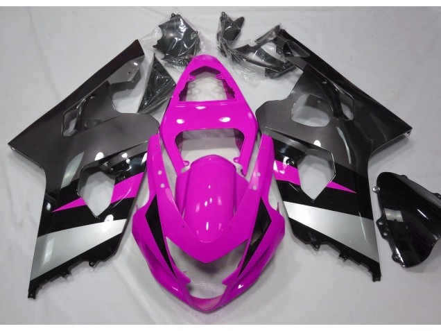 2004-2005 Pink and Silver Suzuki GSXR 600-750 Motorcycle Fairings 2004-2005 Pink and Silver Suzuki GSXR 600-750 Motorcycle Fairings