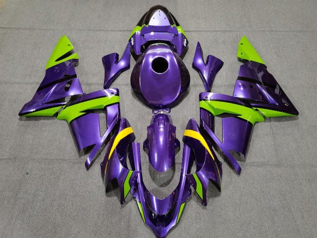 2004-2005 Purple Green and Yellow Kawasaki ZX10R Motorcycle Fairings 2004-2005 Purple Green and Yellow Kawasaki ZX10R Motorcycle Fairings