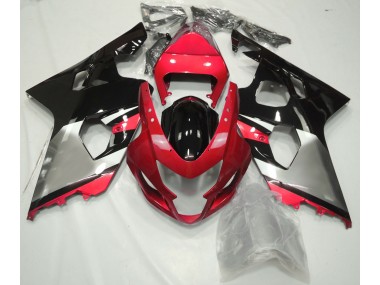 2004-2005 Red Silver and Black Suzuki GSXR 600-750 Motorcycle Fairings
