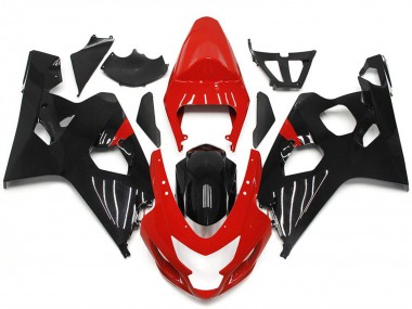 2004-2005 Red and Black Gloss Style Suzuki GSXR 600-750 Motorcycle Fairings