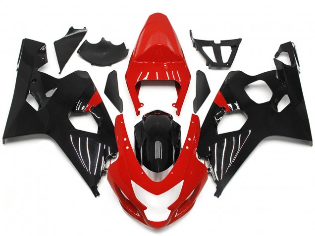 2004-2005 Red and Black Gloss Style Suzuki GSXR 600-750 Motorcycle Fairings 2004-2005 Red and Black Gloss Style Suzuki GSXR 600-750 Motorcycle Fairings