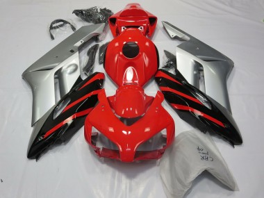 2004-2005 Silver Red and Black Honda CBR1000RR Motorcycle Fairings