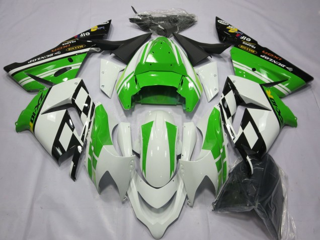 2004-2005 Special White Green Kawasaki ZX10R Motorcycle Fairings 2004-2005 Special White Green Kawasaki ZX10R Motorcycle Fairings