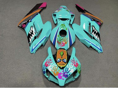 2004-2005 Teal Shark Honda CBR1000RR Motorcycle Fairings