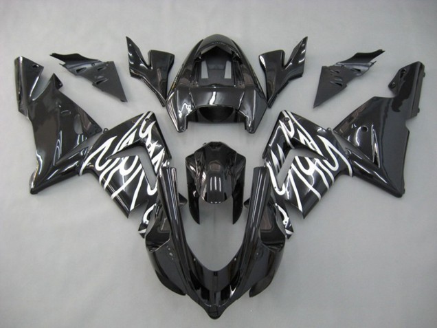 2004-2005 White Flame Kawasaki ZX10R Motorcycle Fairings 2004-2005 White Flame Kawasaki ZX10R Motorcycle Fairings