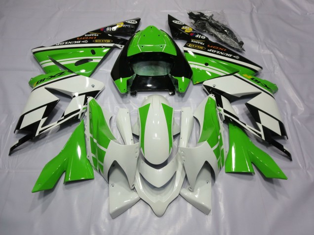 2004-2005 White Green Kawasaki ZX10R Motorcycle Fairings 2004-2005 White Green Kawasaki ZX10R Motorcycle Fairings