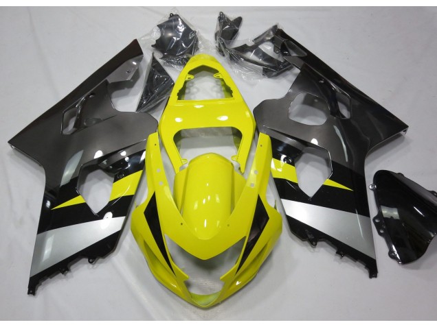 2004-2005 Yellow and Grey Suzuki GSXR 600-750 Motorcycle Fairings 2004-2005 Yellow and Grey Suzuki GSXR 600-750 Motorcycle Fairings