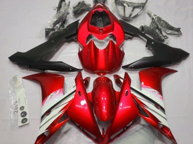 2004-2006 Bright Red & White Yamaha R1 Motorcycle Fairings