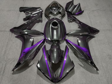 2004-2006 Carbon Style w Purple Yamaha R1 Motorcycle Fairings