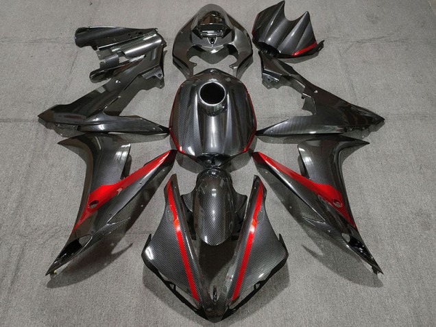 2004-2006 Carbon Style w Red Yamaha R1 Motorcycle Fairings 2004-2006 Carbon Style w Red Yamaha R1 Motorcycle Fairings