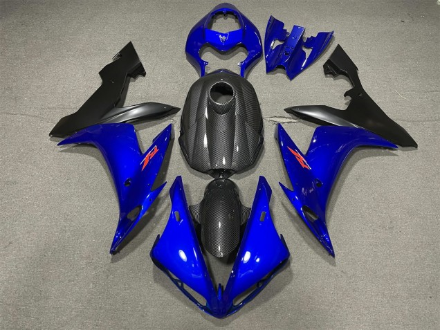 2004-2006 Gloss Blue and Carbon Style Yamaha R1 Motorcycle Fairings 2004-2006 Gloss Blue and Carbon Style Yamaha R1 Motorcycle Fairings