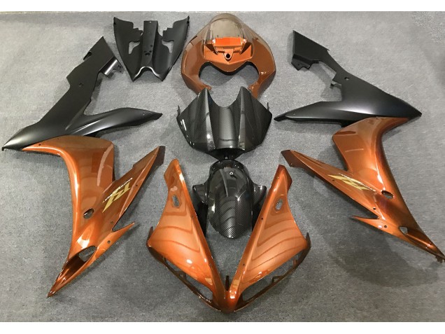 2004-2006 Gloss Orange and Carbon Style Yamaha R1 Motorcycle Fairings 2004-2006 Gloss Orange and Carbon Style Yamaha R1 Motorcycle Fairings