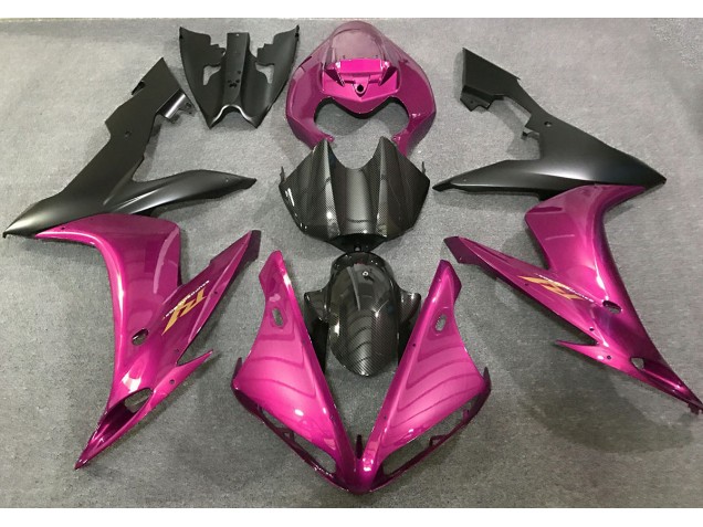 2004-2006 Hot Pink and Carbon Style Yamaha R1 Motorcycle Fairings 2004-2006 Hot Pink and Carbon Style Yamaha R1 Motorcycle Fairings