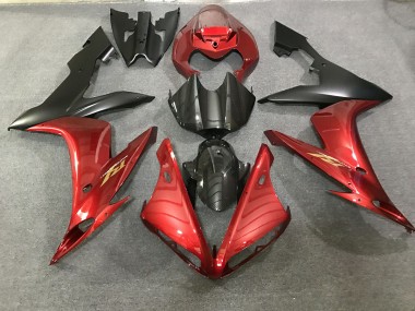 2004-2006 Maroon Red and Carbon Style Yamaha R1 Motorcycle Fairings