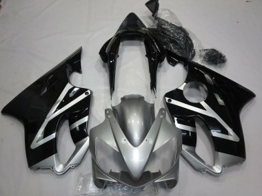 2004-2007 Silver and Black Honda CBR600 F4i Motorcycle Fairings