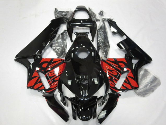 2005-2006 Black and Tribal Red Honda CBR600RR Motorcycle Fairings 2005-2006 Black and Tribal Red Honda CBR600RR Motorcycle Fairings