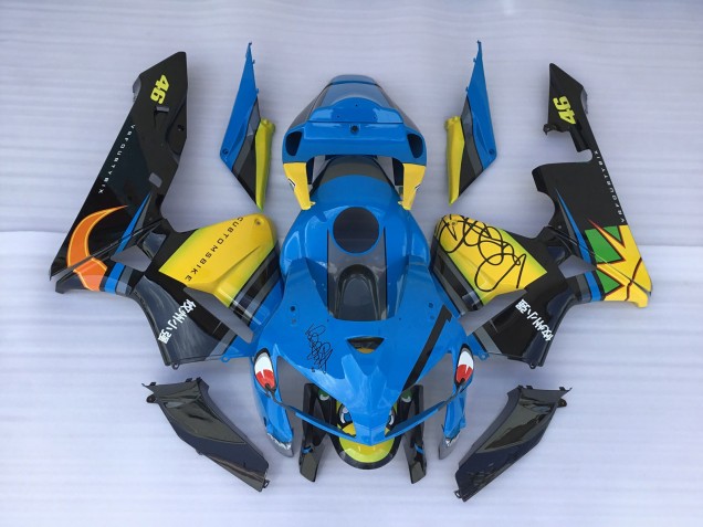 2005-2006 Blue Shark & Yellow Honda CBR600RR Motorcycle Fairings 2005-2006 Blue Shark & Yellow Honda CBR600RR Motorcycle Fairings