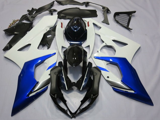 2005-2006 Blue and White Suzuki GSXR 1000 Motorcycle Fairings 2005-2006 Blue and White Suzuki GSXR 1000 Motorcycle Fairings
