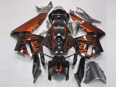 2005-2006 Burnt Orange Flame Honda CBR600RR Motorcycle Fairings