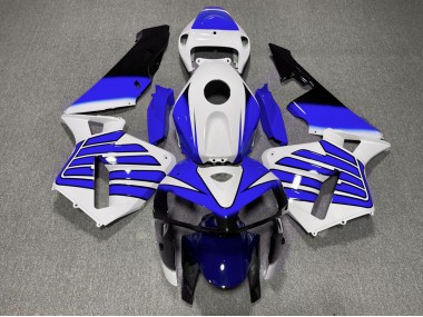 2005-2006 Dark Blue and White Wings Honda CBR600RR Motorcycle Fairings