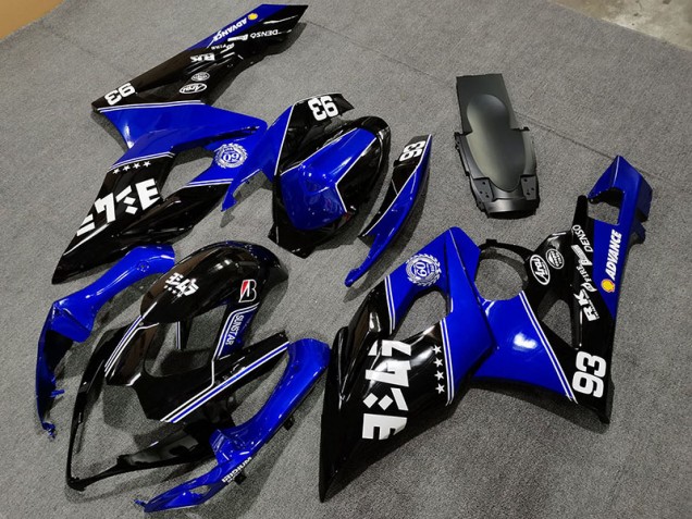 2005-2006 Gloss Blue and Black Custom Suzuki GSXR 1000 Motorcycle Fairings 2005-2006 Gloss Blue and Black Custom Suzuki GSXR 1000 Motorcycle Fairings