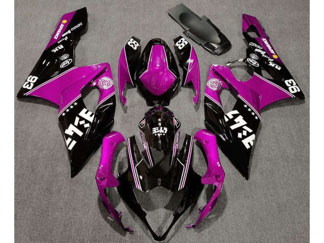 2005-2006 Gloss Pink and Black Custom Suzuki GSXR 1000 Motorcycle Fairings 2005-2006 Gloss Pink and Black Custom Suzuki GSXR 1000 Motorcycle Fairings