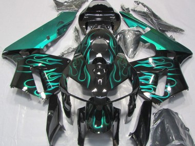 2005-2006 Gloss Teal Flame Honda CBR600RR Motorcycle Fairings