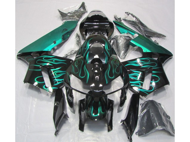 2005-2006 Gloss Teal Flame Honda CBR600RR Motorcycle Fairings 2005-2006 Gloss Teal Flame Honda CBR600RR Motorcycle Fairings