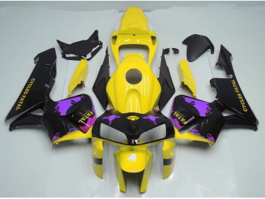 2005-2006 Gloss Yellow & Purple Splatter Honda CBR600RR Motorcycle Fairings