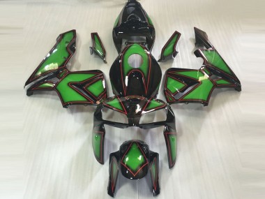 2005-2006 Green & Red Outline Honda CBR600RR Motorcycle Fairings