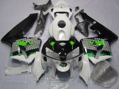 2005-2006 Green Splatter on Gloss Black Honda CBR600RR Motorcycle Fairings