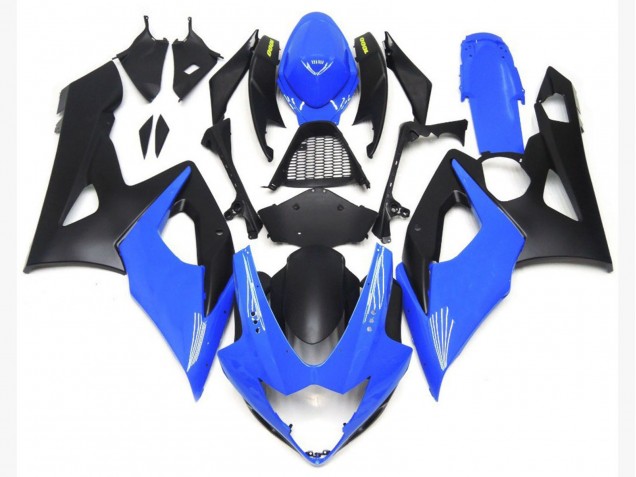 2005-2006 Light Gloss Blue and Matte Black Lowers Suzuki GSXR 1000 Motorcycle Fairings 2005-2006 Light Gloss Blue and Matte Black Lowers Suzuki GSXR 1000 Motorcycle Fairings