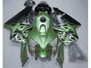 2005-2006 Light Green Flame Honda CBR600RR Motorcycle Fairings