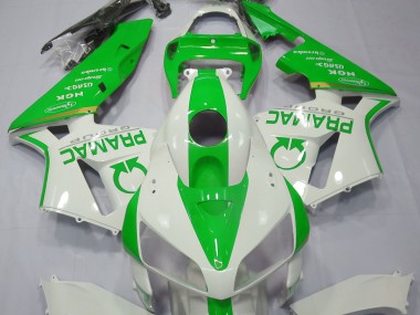 2005-2006 Light Green and White Pramac Honda CBR600RR Motorcycle Fairings